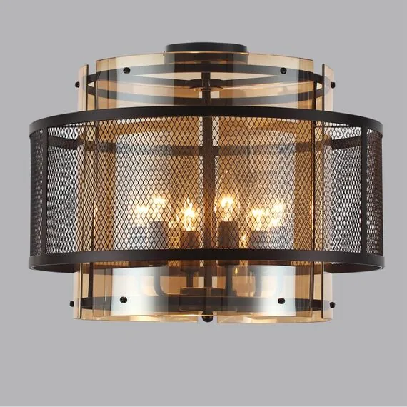 LUMION 8007/6C MODERNI LN25 251 черный/черный, золотой металл/металл, стекло Люстра потолочная Е14 6*40W 220V Zarina, изображение 4