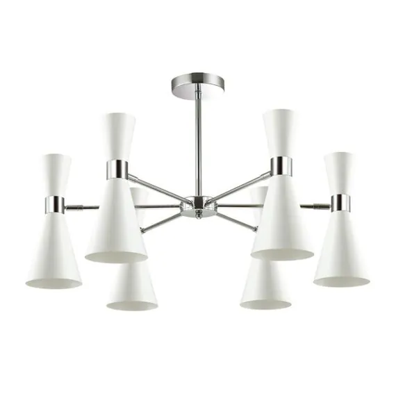 LUMION 3661/6C MODERNI LN18 177 хром/матовый белый Люстра потолочная E14 6*60W 220V QUINN
