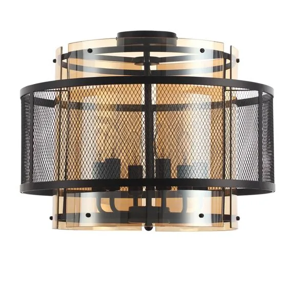 LUMION 8007/6C MODERNI LN25 251 черный/черный, золотой металл/металл, стекло Люстра потолочная Е14 6*40W 220V Zarina