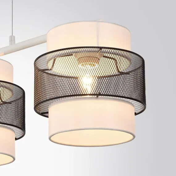 LUMION 8002/3A MODERNI LN25 159 белый, черный металл/металл, текстиль Подвес Е27 3*60W 220V ANIMAISA, изображение 6
