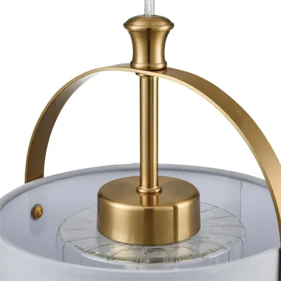 LUMION 6592/1 MODERNI LN25 323 латунь/серый, металл/текстиль, стекло Подвес E14 1*40W 220V JANE, изображение 3