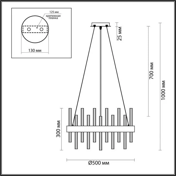 LUMION 5272/5 MODERNI LN23 151 черный Люстра E14 5*40W 220V MITSUKO, изображение 2
