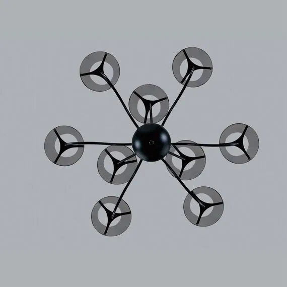 LUMION 6570/9C MODERNI LN25 103 черный/дымчатый/металл/стекло Люстра потолочная G9 9*20W 220V SMOKY, изображение 3