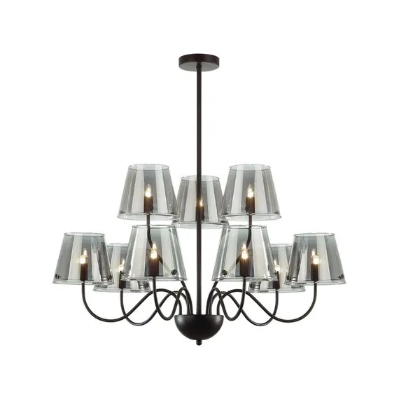 LUMION 6570/9C MODERNI LN25 103 черный/дымчатый/металл/стекло Люстра потолочная G9 9*20W 220V SMOKY, изображение 5