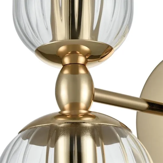 LUMION 6586/2W MODERNI LN25 89 золото/прозрачный, металл/стекло Бра E14 2*40W 220V KASSIA, изображение 6