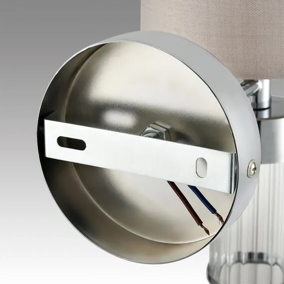 LUMION 6585/1W MODERNI LN25 56 хром/бежевый, металл/текстиль, стекло Бра E14 1*40W 220V ARNIKA, изображение 5