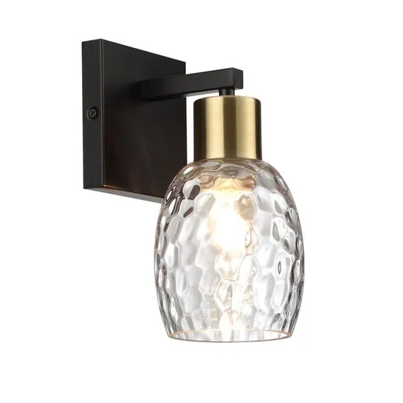 LUMION 6562/1W MODERNI LN25 140 черный, золотой/прозрачный/металл/стекло Бра E27 1*40W 220V ICE, изображение 5