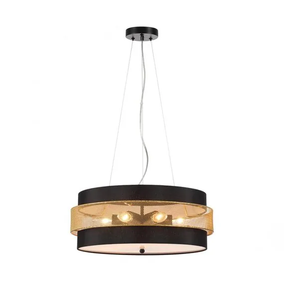 LUMION 8003/6C MODERNI LN25 161 черный/черный, золотой металл/металл, текстиль Потолочный светильник Е27 6*60W 220V ANIMAISA, изображение 4