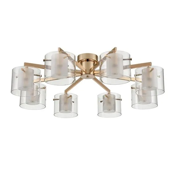LUMION 6587/8C MODERNI LN25 91 золото/прозрачный, металл/стекло Люстра потолочная E14 8*40W 220V VERDI