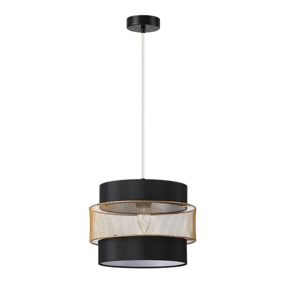 LUMION 8003/1A MODERNI LN25 161 черный/черный, золотой металл/металл, текстиль Подвес Е27 60W 220V ANIMAISA