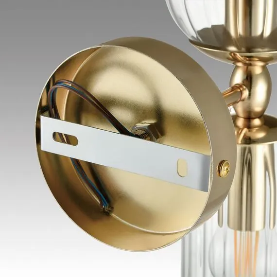 LUMION 6586/2W MODERNI LN25 89 золото/прозрачный, металл/стекло Бра E14 2*40W 220V KASSIA, изображение 5