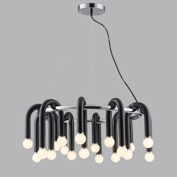 LUMION 5699/20 MODERNI LN23 119 чёрный, хром Люстра E14 20*60W 220V CASPIAN, изображение 3