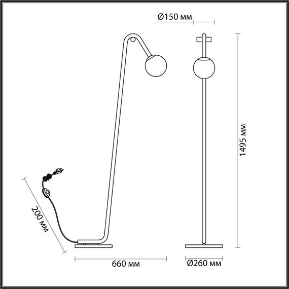 LUMION 6500/1F MODERNI LN23 000 чёрный, бронза Торшер E14 1*60W 220V DEXTER, изображение 2
