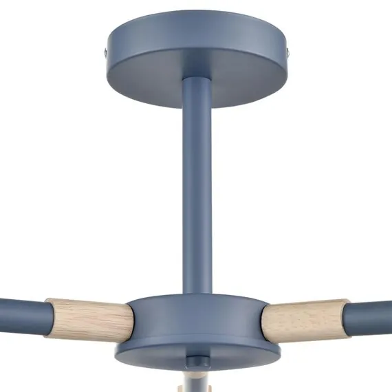 LUMION 8098/3C MODERNI LN25 271 синий/синий металл, дерево/металл Люстра потолочная Е27 3*60W 220V ROSALINA, изображение 4