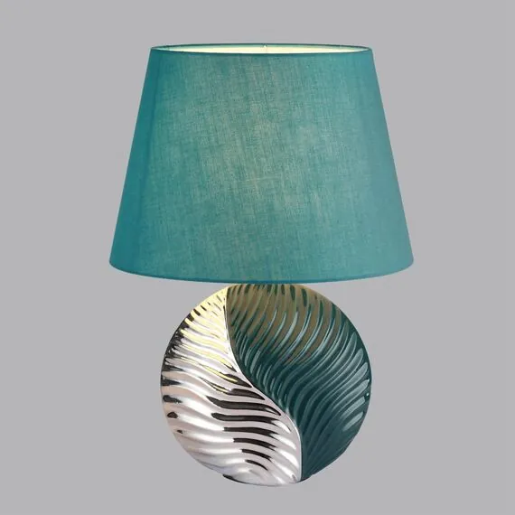 LUMION 8140/1T MODERNI LN25 000 бирюзовый/серебро, керамика/текстиль Настольная лампа Е27 1*60W 220V TAPALA, изображение 4