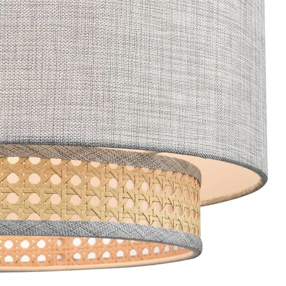 LUMION 8043/1 MODERNI LN25 266 черный/серый/бежевый, металл/текстиль/ротанг Подвесной светильник Е27 1*60W 220V LAUNA, изображение 9