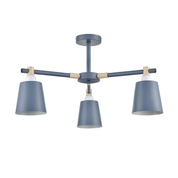 LUMION 8098/3C MODERNI LN25 271 синий/синий металл, дерево/металл Люстра потолочная Е27 3*60W 220V ROSALINA