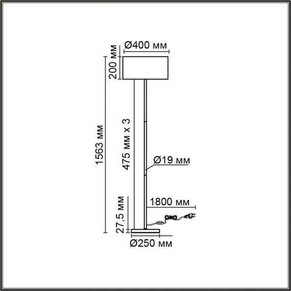 LUMION 8251/2F MODERNI LN25 000  никель/серый, металл/текстиль Торшер Е27 2*60W 220V NIKKI, изображение 2
