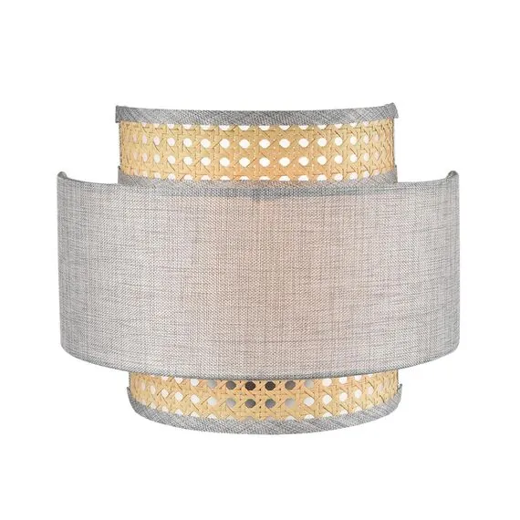 LUMION 8043/1W MODERNI LN25 266 черный/серый/бежевый, металл/текстиль/ротанг Бра Е27 1*60W 220V LAUNA, изображение 6