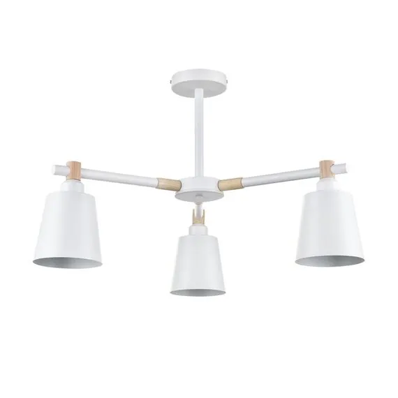 LUMION 8097/3C MODERNI LN25 269 белый/белый металл, дерево/металл Люстра потолочная Е27 3*60W 220V ROSALINA