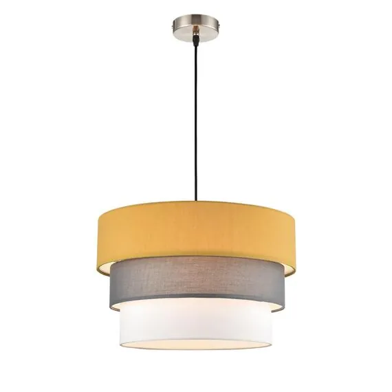 LUMION 8038/3 MODERNI LN25 133 никель/желтый/серый/белый, металл/текстиль Подвесной светильник Е27 3*60W 220V ILAIDA, изображение 4
