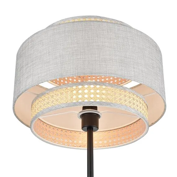 LUMION 8043/1F MODERNI LN25 266 черный/серый/бежевый, металл/текстиль/ротанг Торшер Е27 1*60W 220V LAUNA, изображение 5