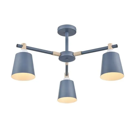 LUMION 8098/3C MODERNI LN25 271 синий/синий металл, дерево/металл Люстра потолочная Е27 3*60W 220V ROSALINA, изображение 7