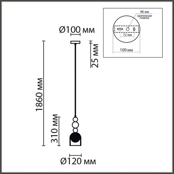 LUMION 8066/1A MODERNI LN25 299 хром/серый/прозрачный, металл/стекло Подвесной светильник G9 1*20W 220V GALLO, изображение 2