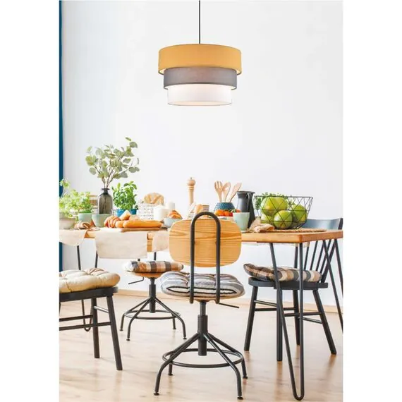 LUMION 8038/1 MODERNI LN25 133 никель/желтый/серый/белый, металл/текстиль Подвесной светильник Е27 60W 220V ILAIDA, изображение 3