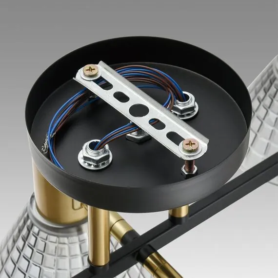 LUMION 8044/6C MODERNI LN25 186 черный, латунь/дымчатый металл/стекло Люстра потолочная Е14 6*40W 220V ANRIYA, изображение 6