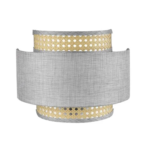 LUMION 8043/1W MODERNI LN25 266 черный/серый/бежевый, металл/текстиль/ротанг Бра Е27 1*60W 220V LAUNA