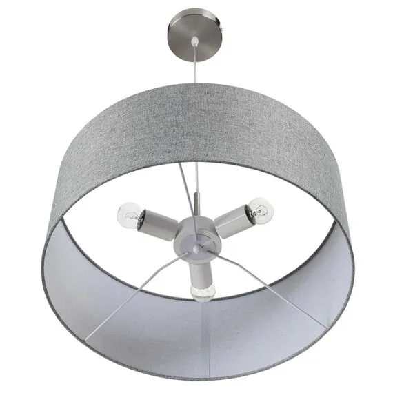 LUMION 8251/3 MODERNI LN25 000  никель/серый, металл/текстиль Подвес Е27 3*60W 220V NIKKI, изображение 3