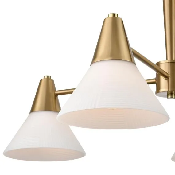 LUMION 8113/6 MODERNI LN25 184 латунь/белый, металл/стекло Люстра потолочная E27 6*60W 220V CORNE, изображение 9