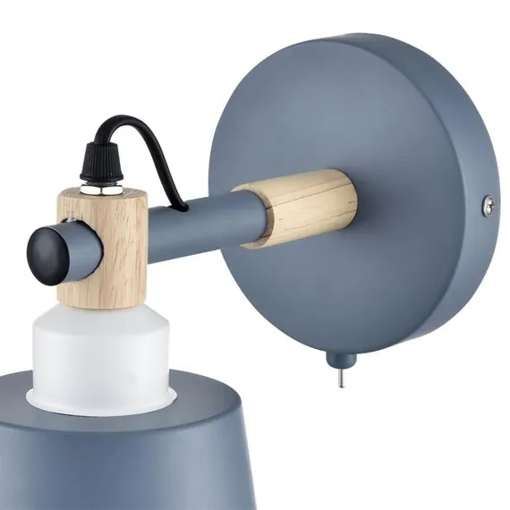 LUMION 8098/1W MODERNI LN25 271 синий/синий металл, дерево/металл Бра Е27 1*60W 220V ROSALINA, изображение 7