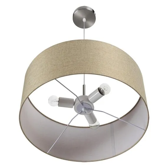 LUMION 8250/3 MODERNI LN25 000  никель/бежевый, металл/текстиль Подвес Е27 3*60W 220V NIKKI, изображение 3