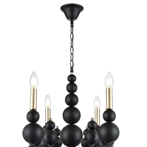 LUMION 8106/6 MODERNI LN25 120 черный/золото, металл Люстра Е14 6*40W 220V NANA, изображение 4