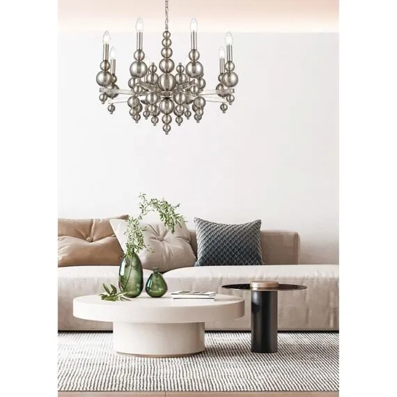 LUMION 8107/8 MODERNI LN25 122 никель, металл Люстра Е14 8*40W 220V NANA, изображение 3