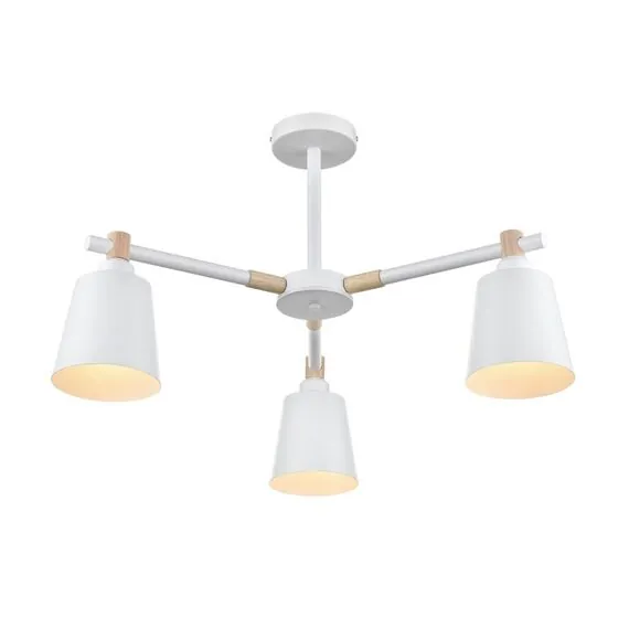 LUMION 8097/3C MODERNI LN25 269 белый/белый металл, дерево/металл Люстра потолочная Е27 3*60W 220V ROSALINA, изображение 7