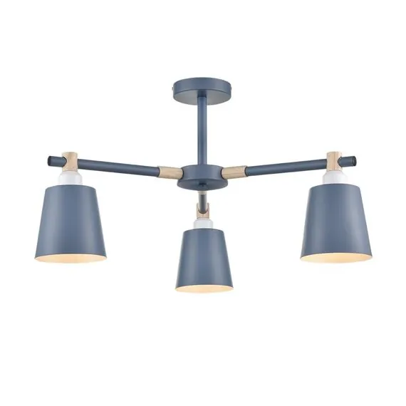 LUMION 8098/3C MODERNI LN25 271 синий/синий металл, дерево/металл Люстра потолочная Е27 3*60W 220V ROSALINA, изображение 6
