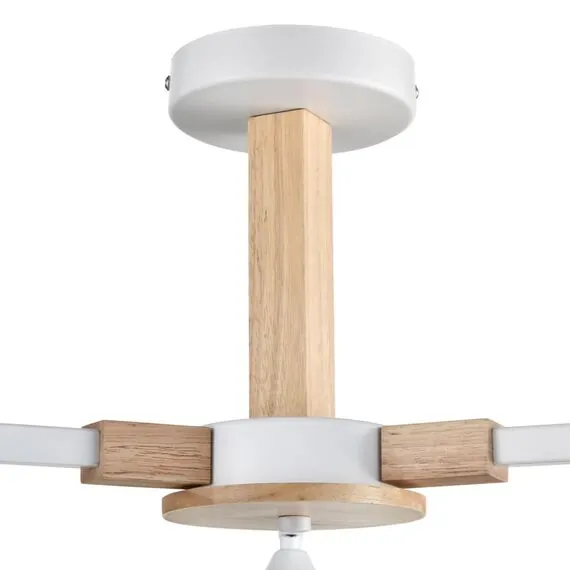 LUMION 8095/3C MODERNI LN25 268 белый/белый металл, дерево/металл Люстра потолочная Е27 3*60W 220V COLANGE, изображение 4