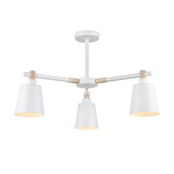 LUMION 8097/3C MODERNI LN25 269 белый/белый металл, дерево/металл Люстра потолочная Е27 3*60W 220V ROSALINA, изображение 6