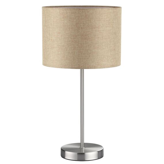 LUMION 8250/1T MODERNI LN25 000  никель/бежевый, металл/текстиль Настольная лампа Е27 60W 220V NIKKI