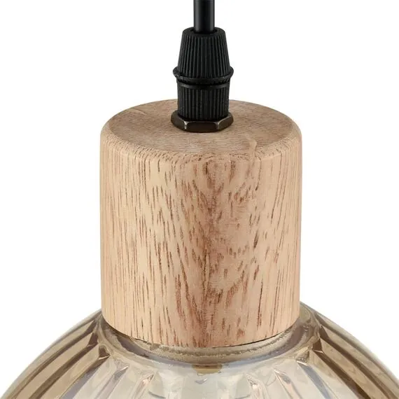 LUMION 8054/1A SUSPENTIONI LN25 310 дерево/амбер металл/стекло Подвесной светильник E27 1*60W 220V NATANA, изображение 4