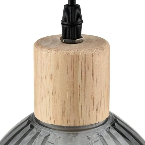 LUMION 8053/1A SUSPENTIONI LN25 310 дерево/смоки металл/стекло Подвесной светильник E27 1*60W 220V NATANA, изображение 3