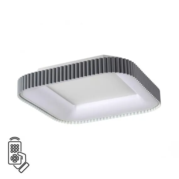 SONEX 7769/56L AVRA LED SN 039 Светильник металл/белый/серый LED 56Вт+14Вт 3000-6000K 500х500 IP43 пульт ДУ+подсветка SHARMEL