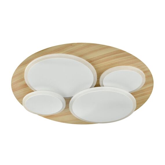 SONEX 7734/60L MITRA LED SN Светильник металл/акрил/стекло/белый/под дерево LED 60Вт 3000-6000К D450 IP20 пульт ДУ PINE, изображение 6