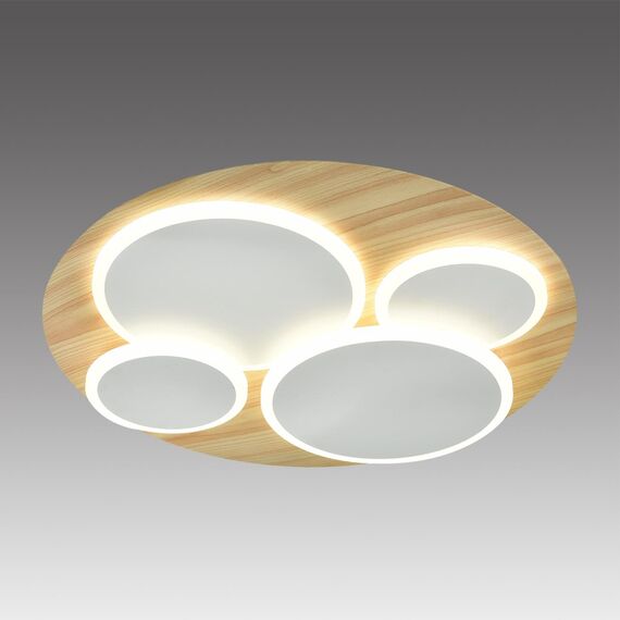 SONEX 7734/60L MITRA LED SN Светильник металл/акрил/стекло/белый/под дерево LED 60Вт 3000-6000К D450 IP20 пульт ДУ PINE, изображение 4