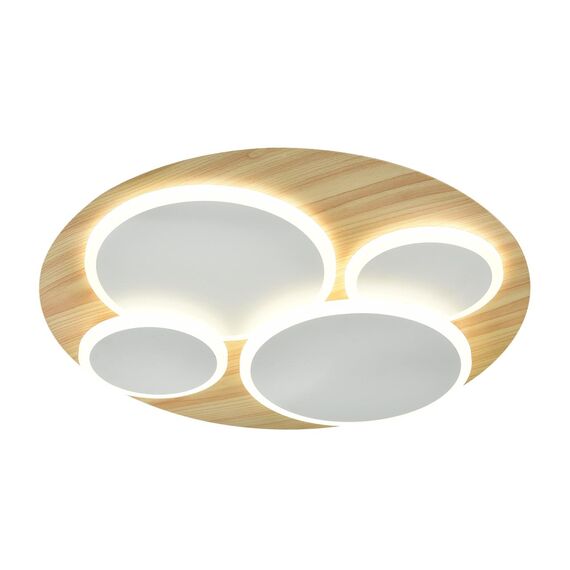 SONEX 7734/60L MITRA LED SN Светильник металл/акрил/стекло/белый/под дерево LED 60Вт 3000-6000К D450 IP20 пульт ДУ PINE, изображение 5