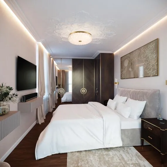 SONEX 7719/60L PIKO LED SN 40 Светильник металл/стекло/прозрачный/золотой LED 60Вт 3000-6500K D500 IP20 пульт ДУ TESORO, изображение 3