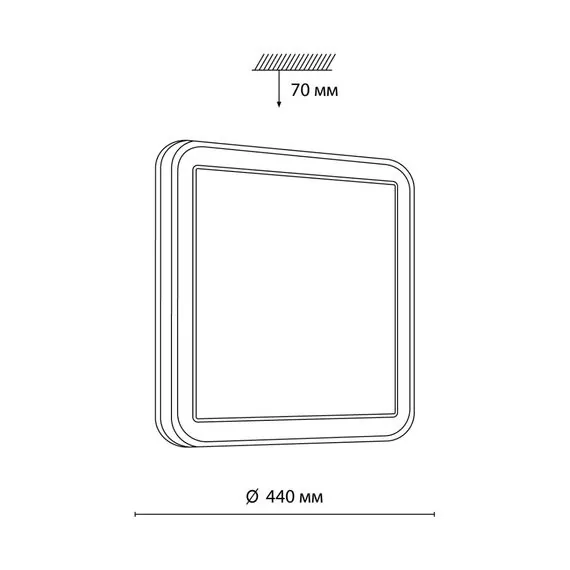 SONEX 7621/DL PALE SN 162 Светильник пластик/черн./медный LED 48Вт 3000-6300K 440х440 IP43 пульт ДУ EFFA, изображение 2